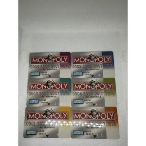 Monopoly Electronic Banking Replacement Credit Cards - Set of 6 - VG Condition